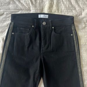 Metallic Stripe Black Skinny Jeans - LOFT Size 27/4